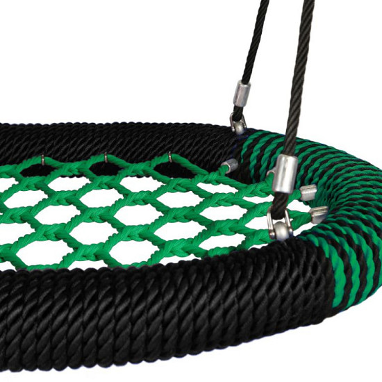 nestschommel 'oval pro' - d: 1200 mm - groen/zwart-groen zebra/zwart