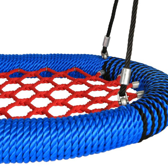 nestschommel 'oval pro' - d: 1200 mm - rood/blauw-zwart zebra/zwart