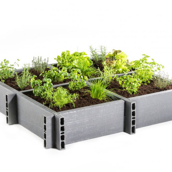 Moestuinbak Grijs 120x120x22cm