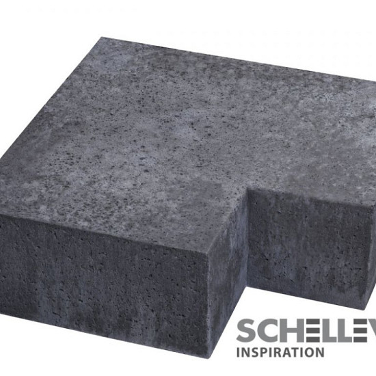 Schellevis Traptrede hoekstuk 37x15 buiten 90° antraciet massief