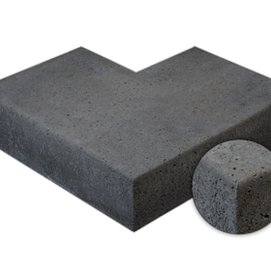 Schellevis Traptrede hoekstuk 37x15 buiten 90° carbon massief