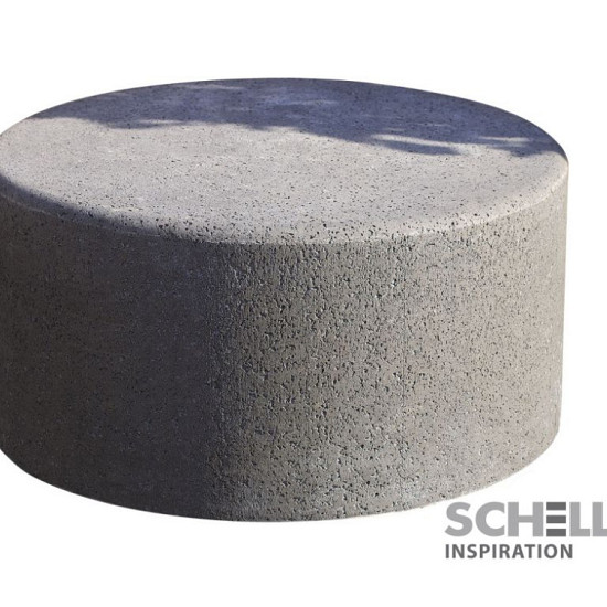 Schellevis Zitelement rond 100x40 cm grijs