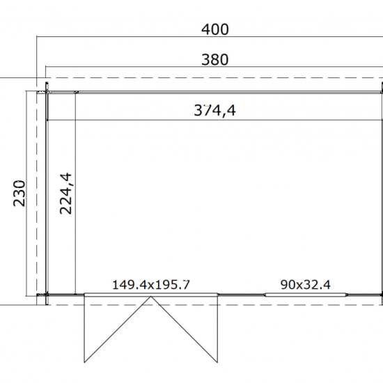 Tuinhuis Timian 230 380x230 (bxd) Onbehandeld