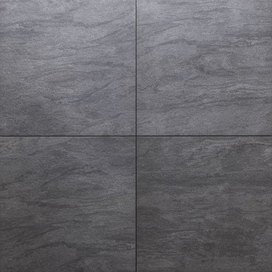 Keramische tegel 60x60x3 cm Tre Trentino Nero gerectificeerd#