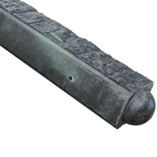 Tussenpaal granietmotief Bol 10x10x275 (sponning 74 cm, tbv 2 platen) Antraciet