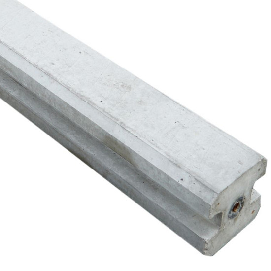 Tussenpaal betonschutting + schroefbus 11,5x11,5x275 (sponning 216 cm) wit