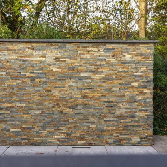 Fixwall Multicolor slate naturel 5-rijen hoek - maandprijs