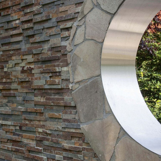 Fixwall Multicolor slate naturel 5-rijen hoek