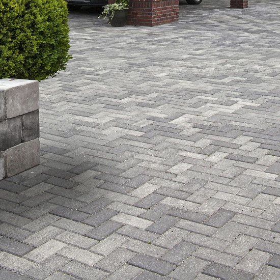 Infra Betonklinker 21x10,5x8 cm Grijs-zwart (komo-keur)