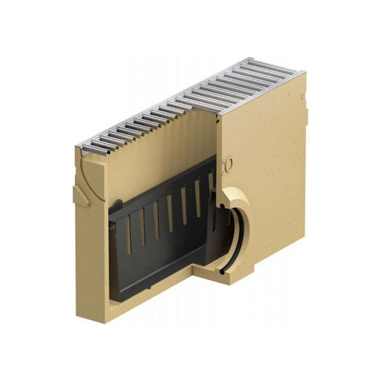 Euroline vuilvanger + verzinkt stalen sleufrooster 50cm + emmer