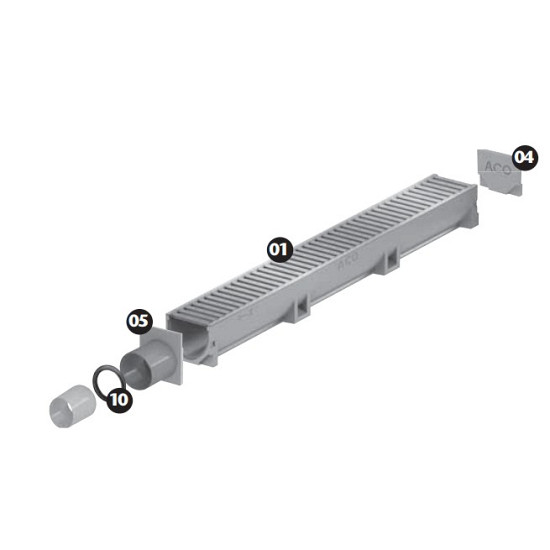 Euroline eindplaat met zijuitloop 11cm