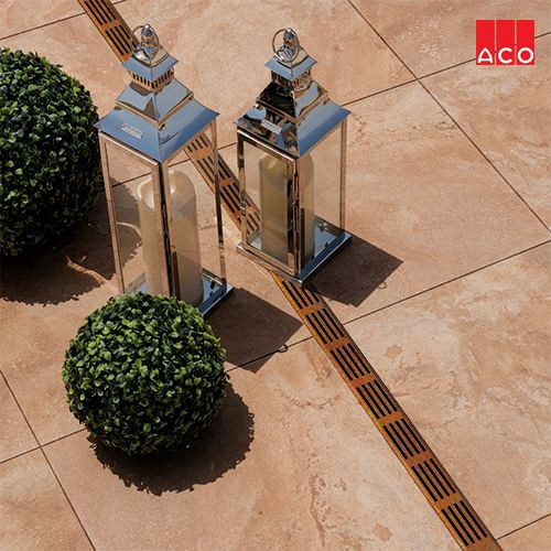 ACO Slim-Line 100 cm + Corten designrooster