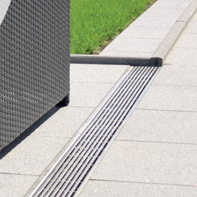 ACO Slim-Line 100 cm watergoot incl.  zwart aluminium design rooster