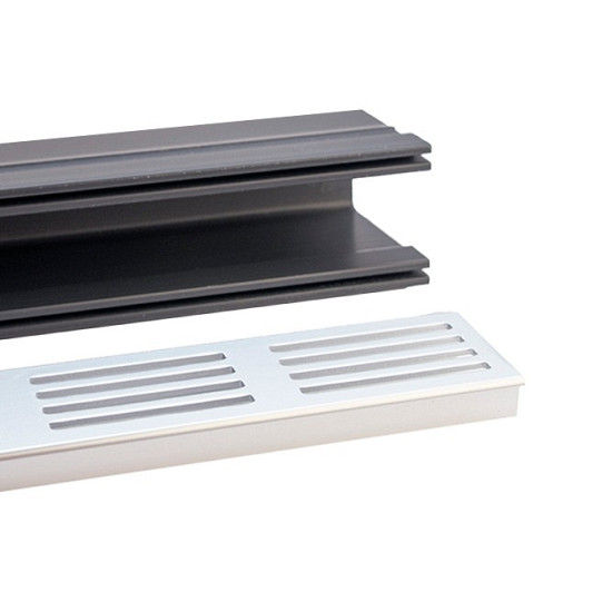 ACO Slim-Line 100 cm watergoot incl. blank aluminium design rooster