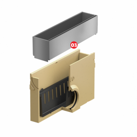 Slotline opzetelement + inspectie RVS 50 cm