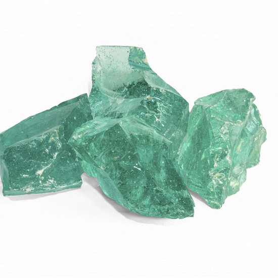 Glasbrokken wit/turqoise 100-300 of 50-80 mm Gaasbox