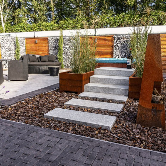 Traptrede Granit grey piazzo 100x35x15 cm - maandprijs