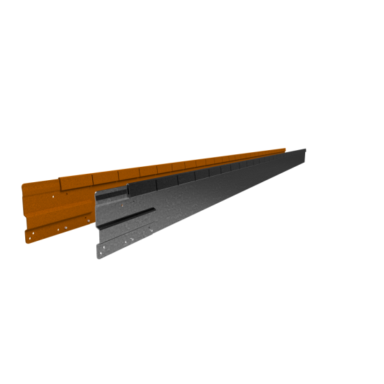 Flexline 100x2200 mm, Weervast (corten) incl. 3 platte grondpennen en verbindingsplaat