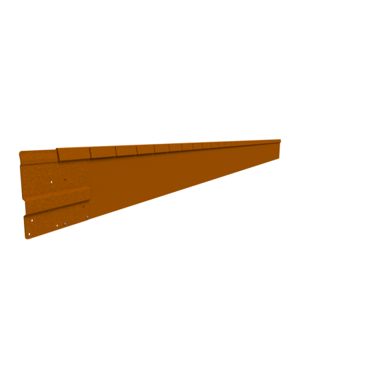 Flexline 150x2200 mm, Weervast (corten) incl. 3 platte grondpennen en verbindingsplaat