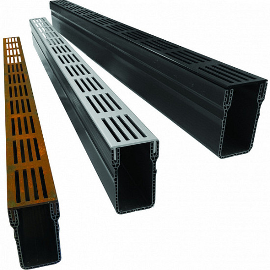 ACO Slim-Line 100 cm watergoot incl. RVS rooster