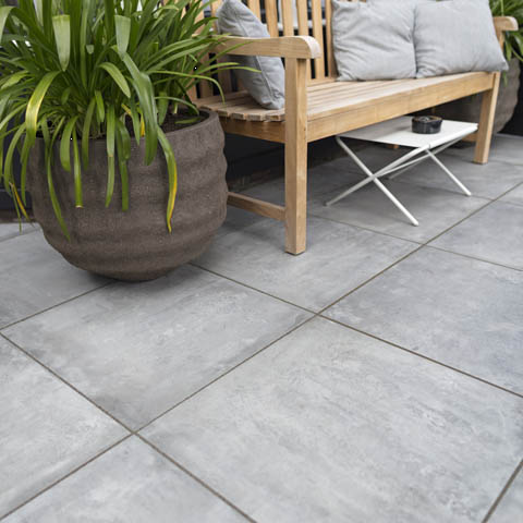 GeoCeramica® topplaat 60x60x1 Concreet Smoke