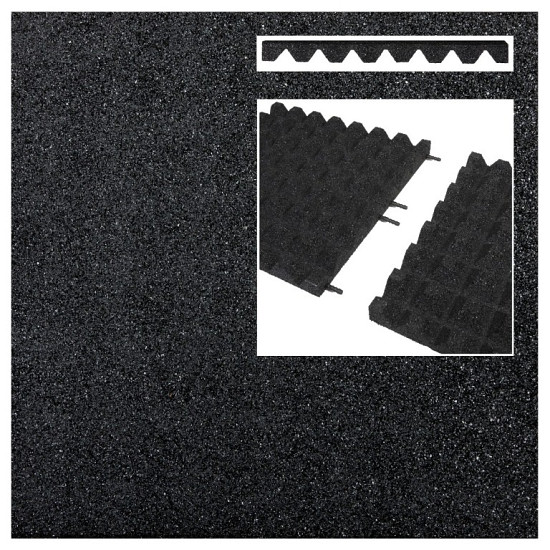 Rubbertegel 50x50x4,5 zwart