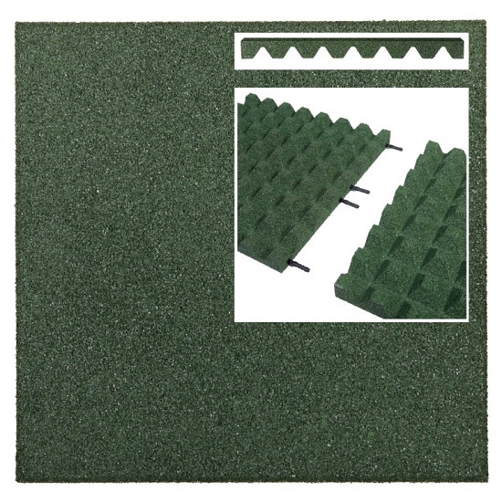 Rubbertegel 50x50x10 groen