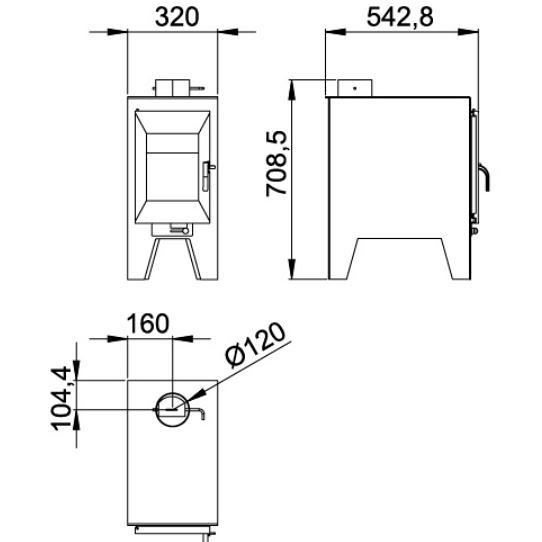 Tuin/Terras Haard Boreal Eco 100 - houtmodel vrijstaand