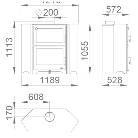 Tuin/Terras Haard Murano R - houtmodel vrijstaand met oven
