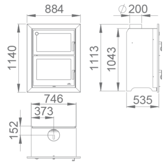 Tuin/Terras Haard Murano E - houtmodel inzethaard met oven
