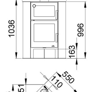 Tuin/Terras Haard Lerma met oven hoek - houtmodel vrijstaand
