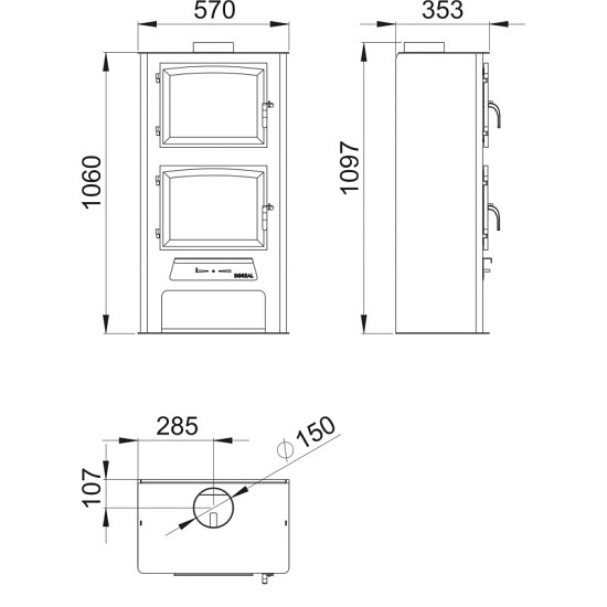 Tuin/Terras Haard Boreal Eco 200H - houtmodel vrijstaand met oven