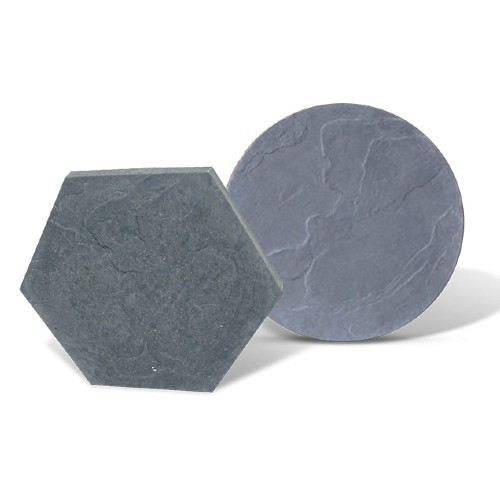 staptegel flagstone zeskant 44 zwart beton