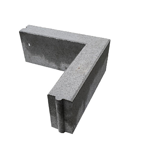 Opsluitband hoekstuk 10x20x50/50 grijs h&d K