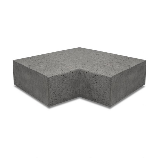 ArtiStone hoekstuk traptreden 90° binnen 40x20 Antraciet