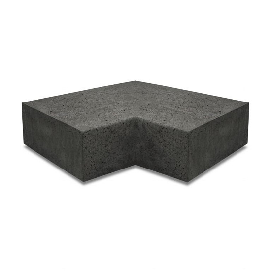 ArtiStone hoekstuk traptreden 90° binnen 40x20 Carbon