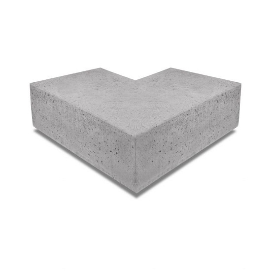 ArtiStone hoekstuk traptreden 90° buiten 40x20 Grijs