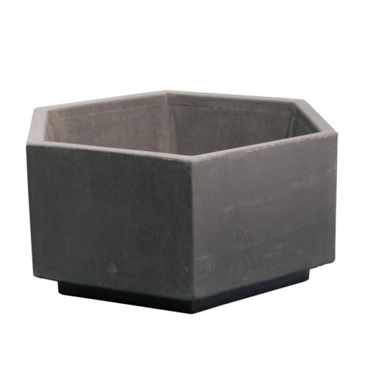 plantenbak zeshoek Ø70 H35 Antr. glad, zeshoek voet 5cm