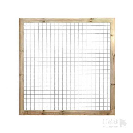 Betonijzer trellis (grenen ombouw) 180x180 cm