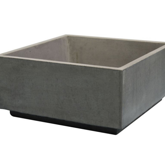 Plantenbak 100x100xH50 Antr.glad, vierkant + voet 5cm