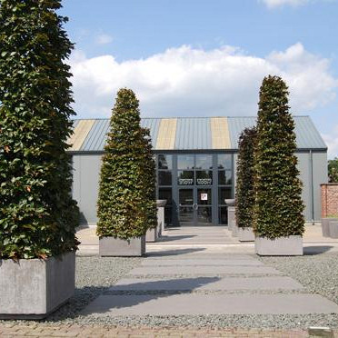 Plantenbak 100x100xH50 Antr.glad, vierkant + voet 5cm