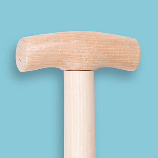 Spade IDEAL, type 1006 nr.2, met T-steel. GEPOLIJST blad 17,5 x 28 cm