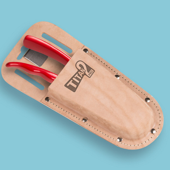 Holster voor TITAN 2 snoeischaar, echt leder, met sleuven en clip
