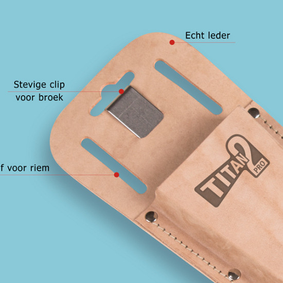 Holster voor TITAN 2 snoeischaar, echt leder, met sleuven en clip