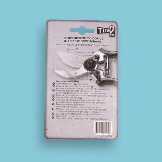 Bovenmes voor TITAN 2 snoeischaar met Titanium coating