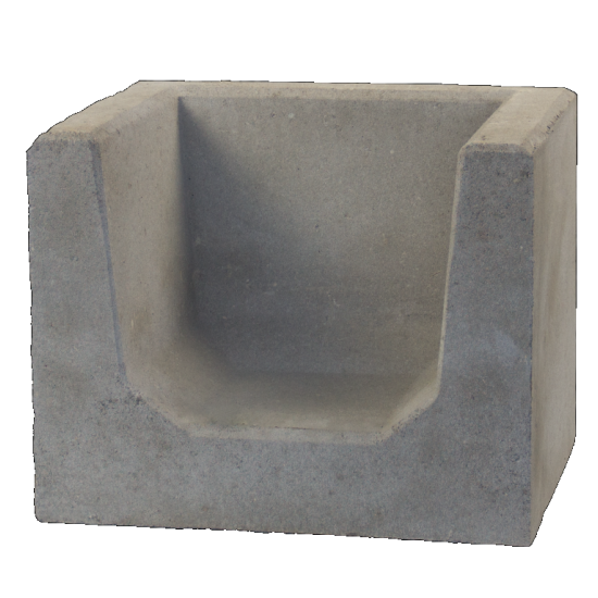 U-hoekelement Grijs 40x50x40 cm