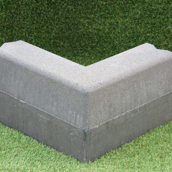 Trottoirband hoekstuk 13/15x25 90° uitw. grijs visbek