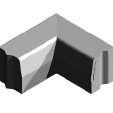Trottoirband hoekstuk 18/20x25 90° inw. grijs visbek