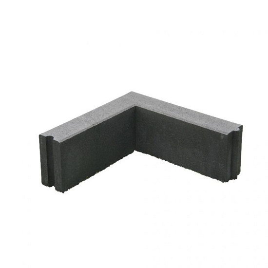 Opsluitband hoekstuk 12x25x45/45 90° zwart h&d K