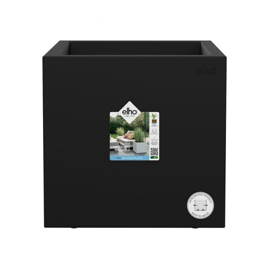 Elho vivo next vierkant 40 living black (lxbxh) 39x40x38 cm + wielen
